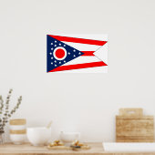 Poster mit Flagge von Ohio, USA. (Küche)
