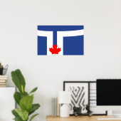 Poster mit Flagge von Toronto, Kanada (Heimbüro)