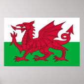 Poster mit Flagge von Wales (Vorne)