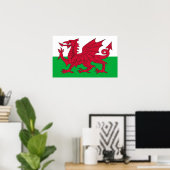 Poster mit Flagge von Wales (Heimbüro)