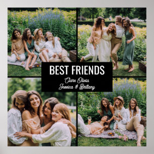 Poster mit Fotocollage der besten Freunde