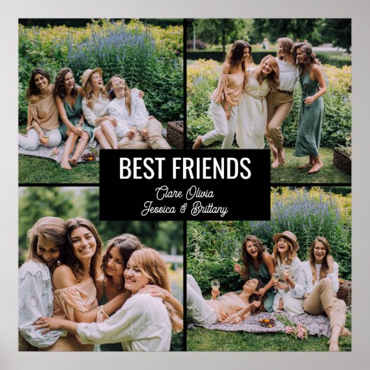 Poster mit Fotocollage der besten Freunde (Vorne)