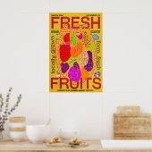Poster mit frischen Früchten vom Bauernhof Retro B (Küche)