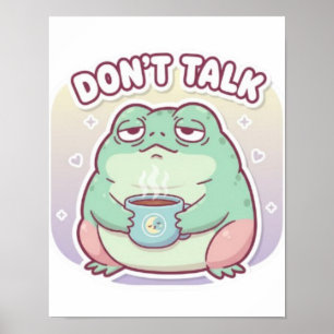 Poster mit frustriertem Frosch und süßem ästhetisc