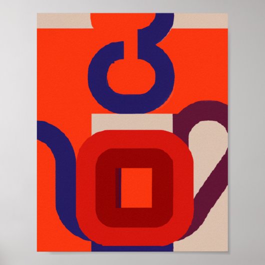 Poster mit geometrischer Wandkunst im Stil der Mit (Vorne)