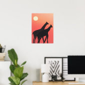 Poster mit Giraffen-Silhouetten (Heimbüro)