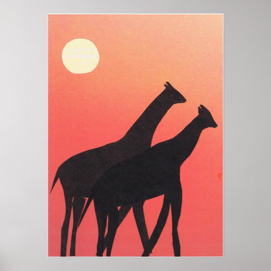 Poster mit Giraffen-Silhouetten (Vorne)