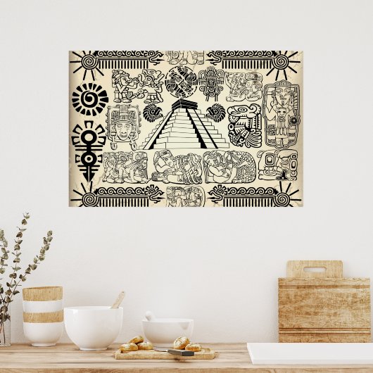 Poster mit großen Maya-Symbolen (Küche)