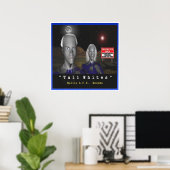 Poster mit großen weißen Außerirdischen (Heimbüro)