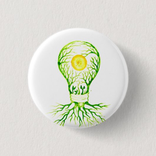 Poster mit grüner Energie, Postkartendruck, Kerami Button (Vorderseite)