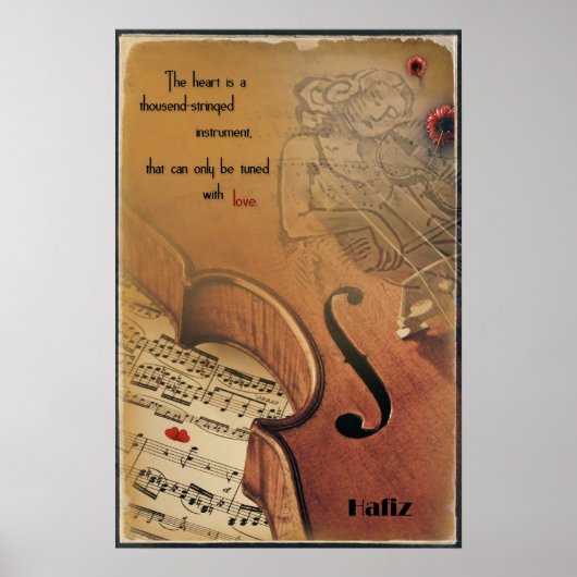 Poster mit Hafis - tausendsaitiges Instrument (Vorne)