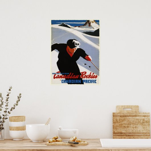Poster mit kanadischen Rockies Ski Print (Küche)