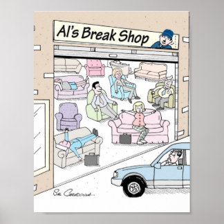 Poster mit mechanischem Cartoon von Sal Caradonna