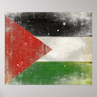 Poster mit Not leidender Flagge aus Palästina