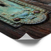 Poster mit Optionen "Old Door Knob" von Joanne Coy (Ecke)