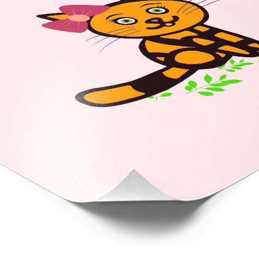 Poster mit Orangenkatze (Ecke)