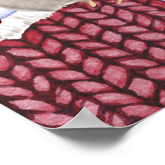 Poster mit Panda-Ruhepause, Herzrahmen (Ecke)