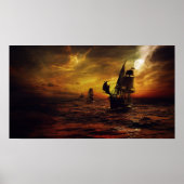 Poster mit Piratenschiff (Vorne)