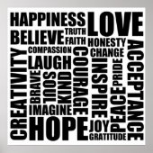 Poster mit positiven Worten (Vorne)