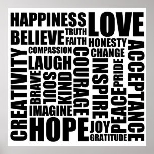 Poster mit positiven Worten