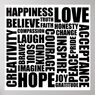 Poster mit positiven Worten