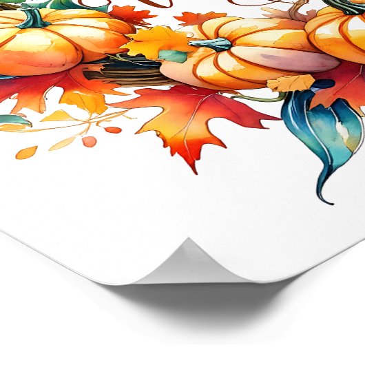 Poster mit Pumpkin und Maiskranz (Ecke)