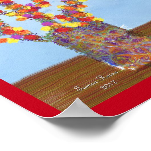 Poster mit Rainbow-Blume (Ecke)