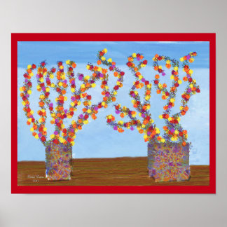 Poster mit Rainbow-Blume