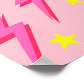Poster mit rosa Blitzmuster für kühne Wanddekorati (Ecke)