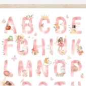 Poster mit rosa Feen-Alphabet ABC für Kinderzimmer
