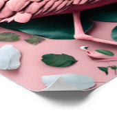 Poster mit rosa Flamingo (Ecke)