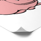 Poster mit rosa Kaninchen (Ecke)