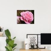 Poster mit rosa Rosen, Frühlingsblumen und Garten (Heimbüro)