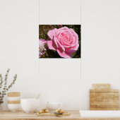 Poster mit rosa Rosen, Frühlingsblumen und Garten (Küche)