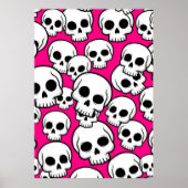 Poster mit rosa Totenkopfmuster (Vorne)