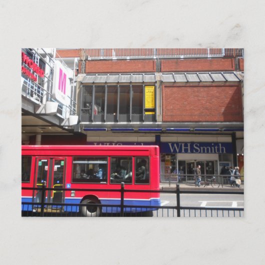Poster mit rotem Londoner Bus Postkarte (Vorderseite)