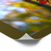 Poster mit roten Blättern und Zweigen (Ecke)