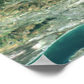 Poster mit Satellitenbild über Kapstadt (Ecke)