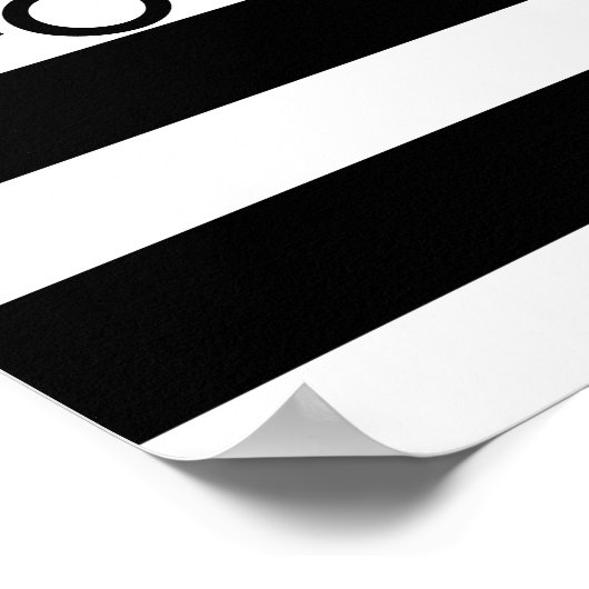 Poster mit schwarz-weiß Streifen bleibe Text (Ecke)