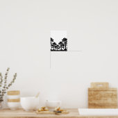 Poster mit schwarzen Baum-Silhouetten (Küche)
