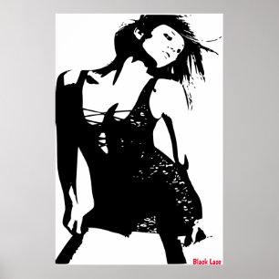 Poster mit schwarzer Spitze