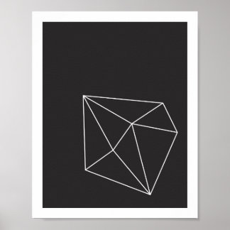 Poster mit schwarzer und weißer geometrischer Form