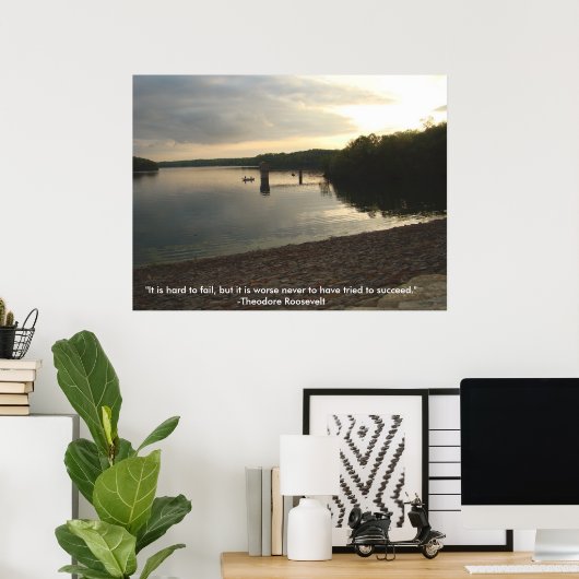 Poster mit Theodore Roosevelt Zitat (Heimbüro)