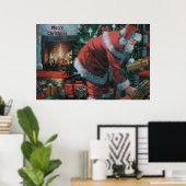 Poster mit traditionellem Weihnachtsmann (Heimbüro)