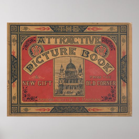 Poster mit Vintage-Buchcover (Vorne)