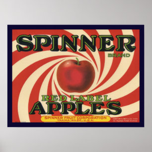 Poster mit Vintage-Kisten-Etikettendruck für Äpfel