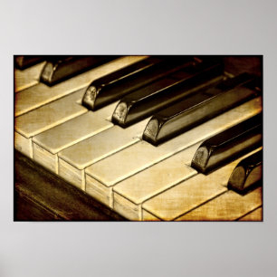 Poster mit Vintage-Klaviertasten