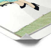 Poster mit Vintage-Modeillustration (Ecke)