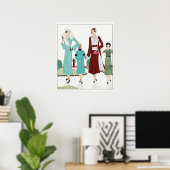 Poster mit Vintage-Modeillustration (Heimbüro)