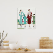 Poster mit Vintage-Modeillustration (Küche)